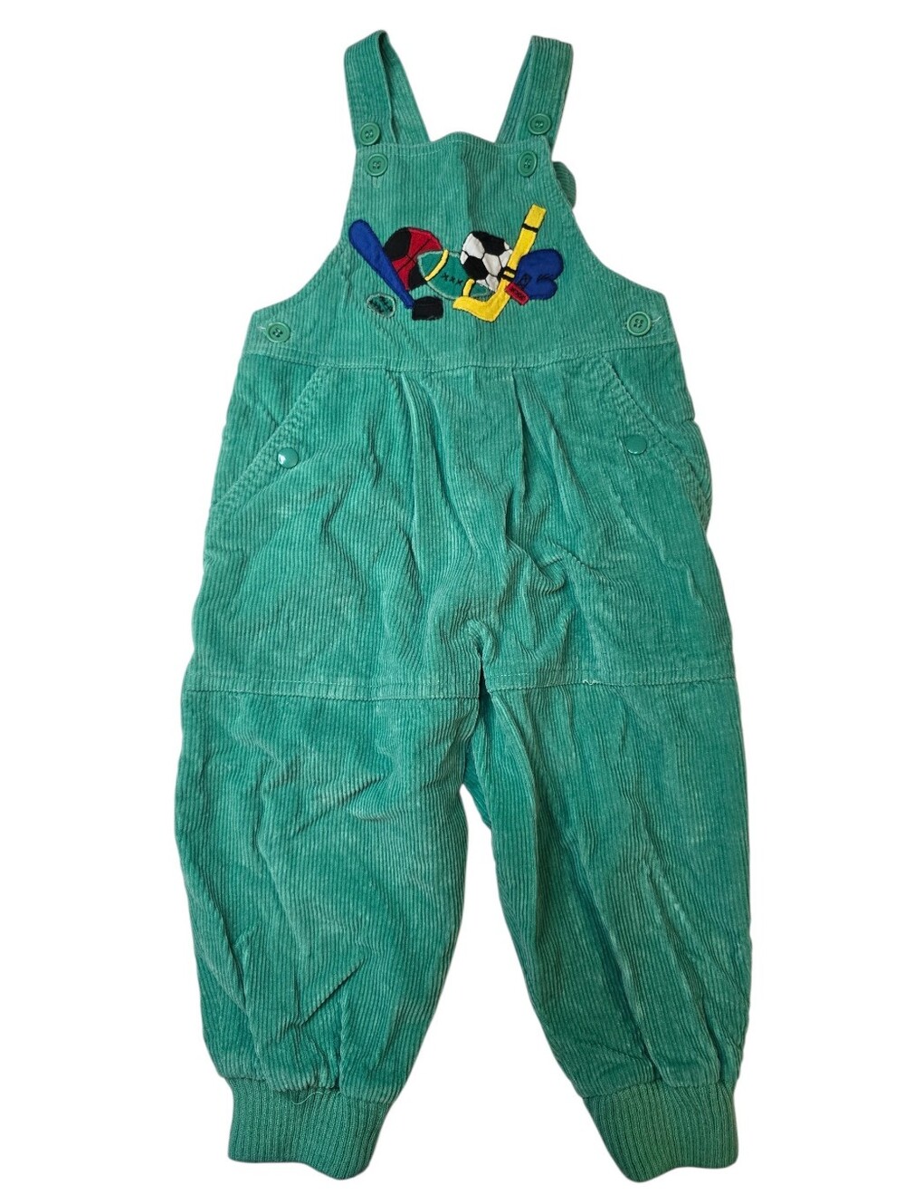 Vintage Christopher Rand Corduroy Overalls with Sports Applique